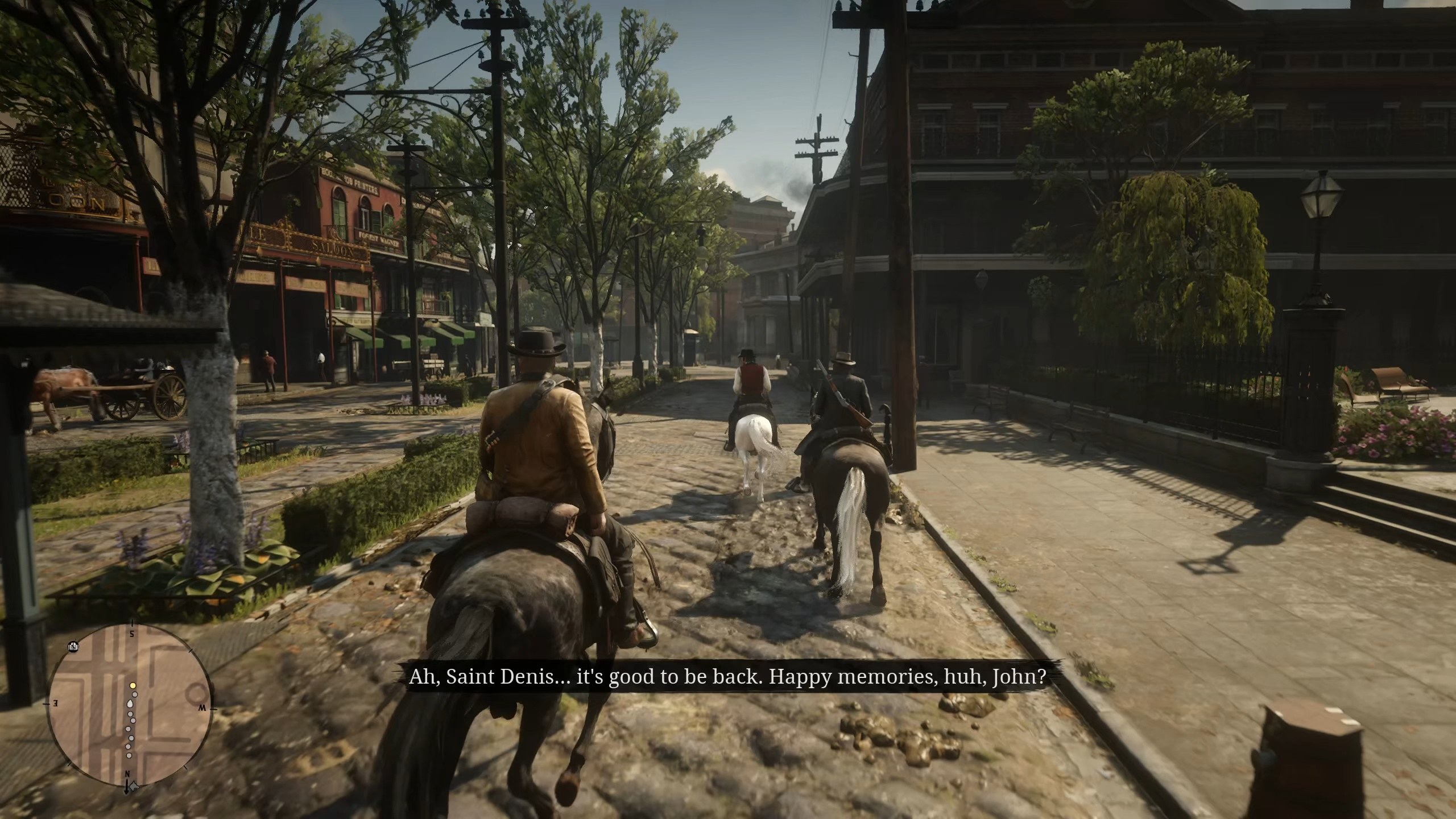 Arthur, Dutch And John Riding Through Saint Denis